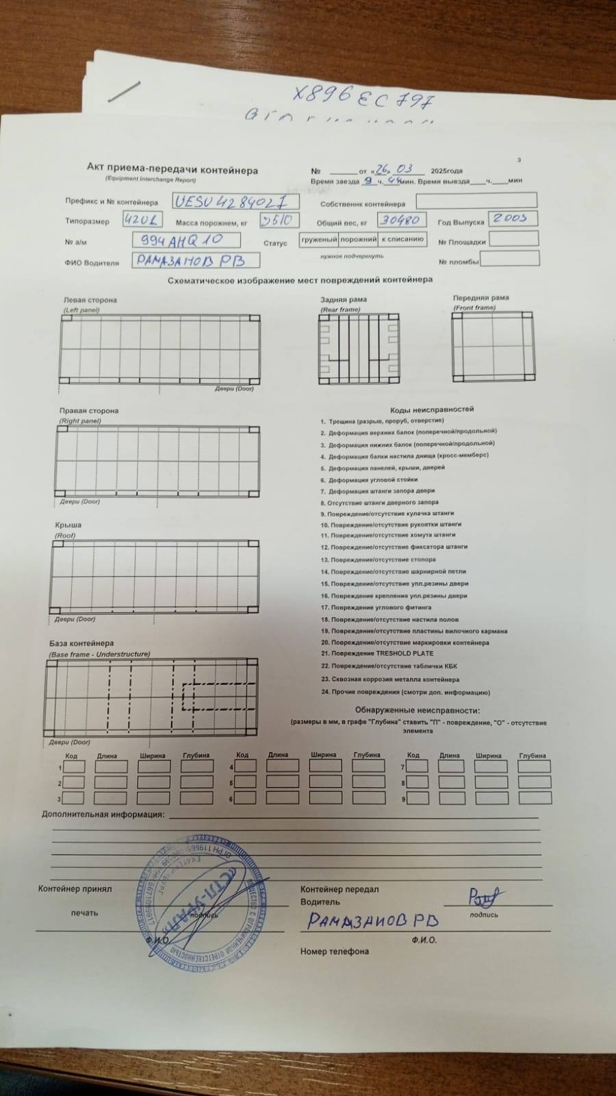 Морской контейнер UESU4284027